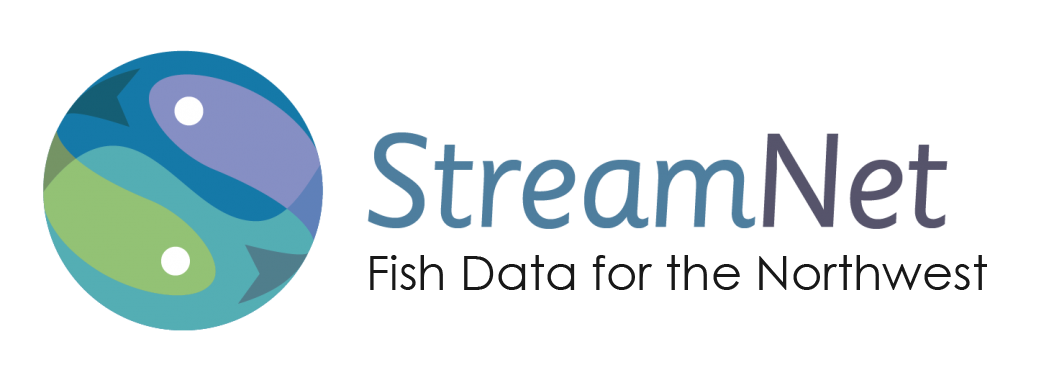 Logo for the StreamNet Program including the tag line "Fish Data for the Northwest"