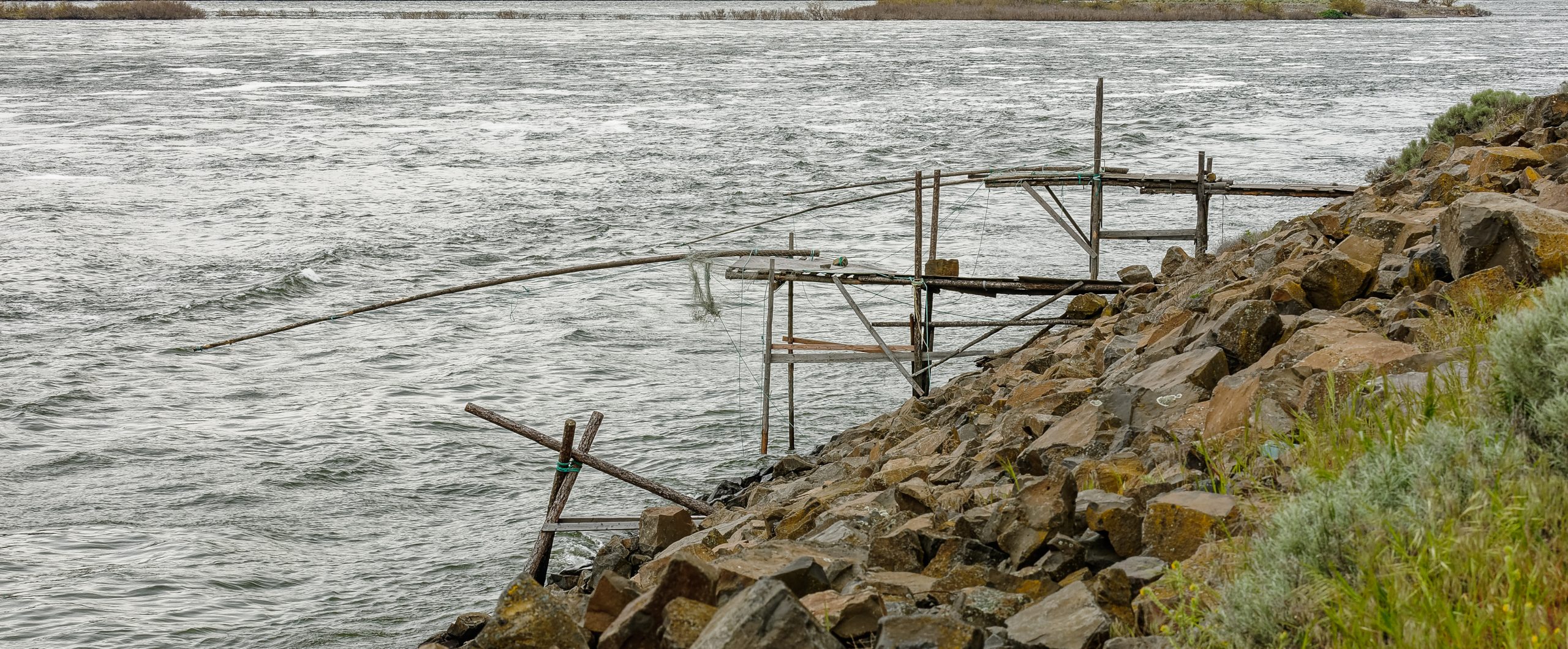 Tribal Salmon Fishing platforms,Oregon,2011. Photo credit  A. W. (Tony) Grover.